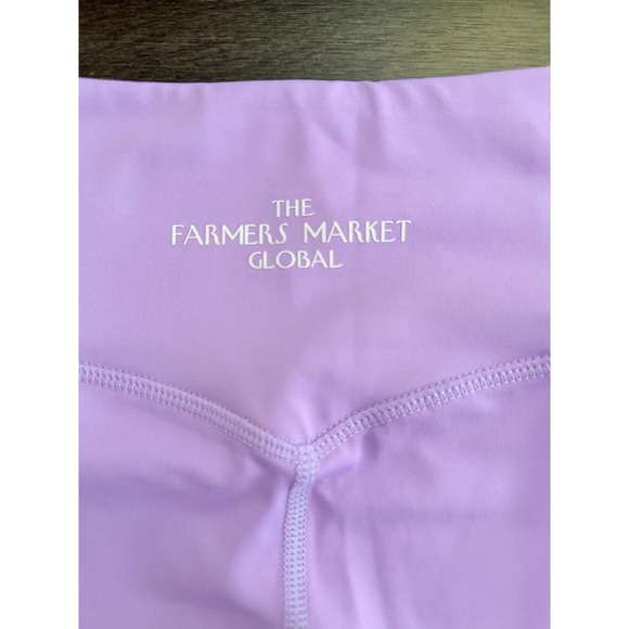 Farmers Market Bike Shorts High Waist Athletic Pocket tennis ball Lavender XS - Picture 3 of 6